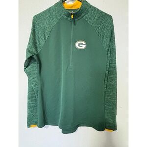 Green Bay Packers Majestic Brand Pullover Shirt 1/4 Zip  Womens Large Preowned